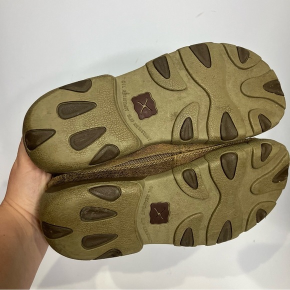 Twisted X slip on‎ driving Moc brown leather men’s size 7.5 casual western main image 7